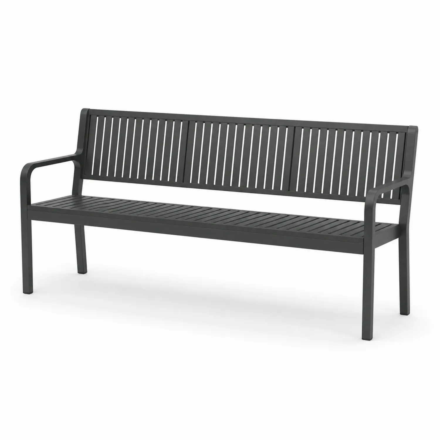 Gartenbank Metall mit Armlehnen Anthrazit 180x45x80 cm