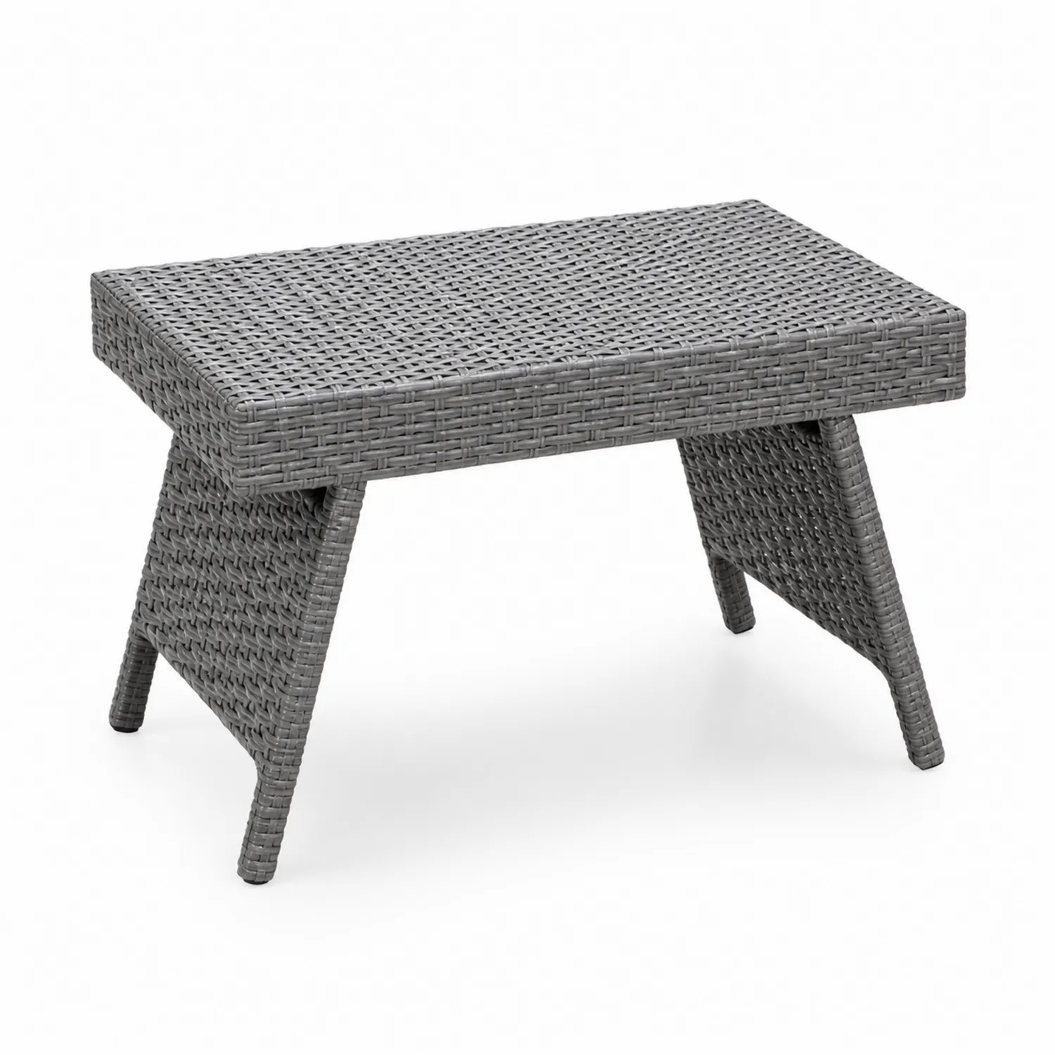 Rechteckiger Tisch aus Polyrattan in Grau 90x55 cm
