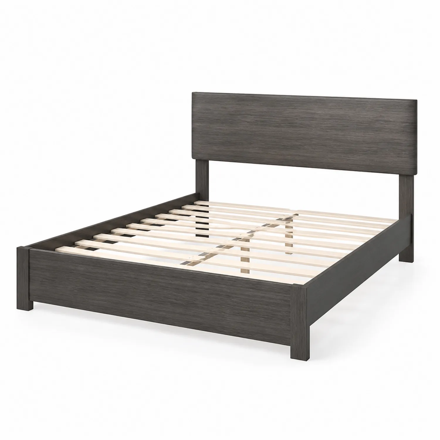 Holzbett Massivholz 200x160 cm Dunkelgrau