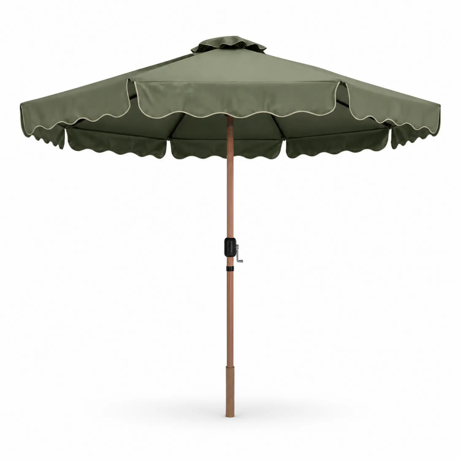 Runder Sonnenschirm 250 cm Dunkelgrün Polyester Hartholzstange