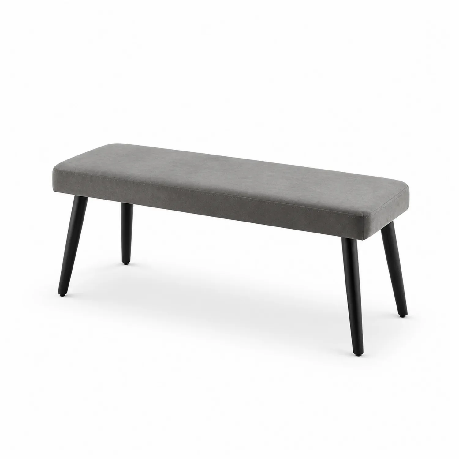 Gepolsterte Bank Rechteckig 120x40x45 cm Grau Mikrofaser
