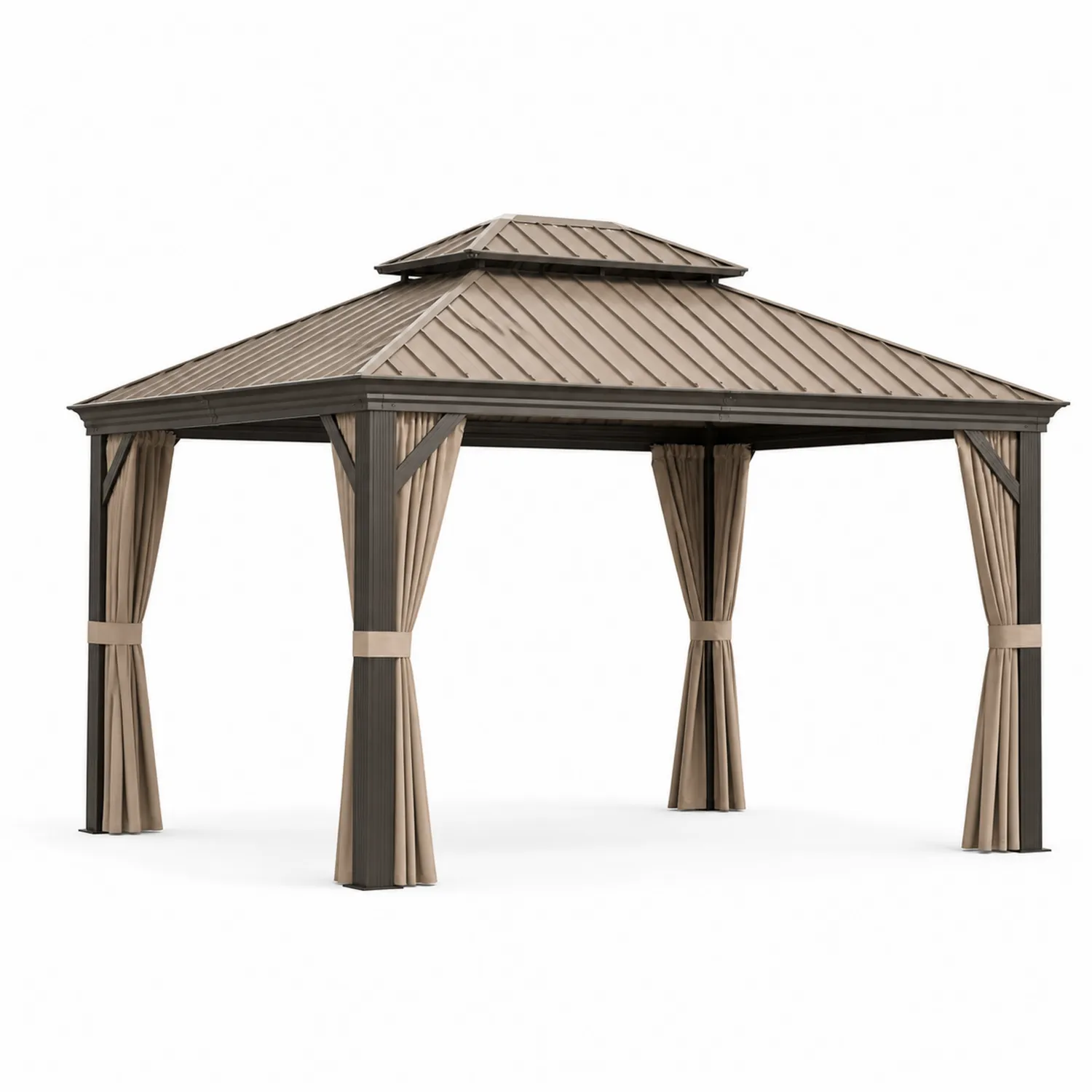 Pavillon aus Aluminium und Stahl 4m x 3m Beige