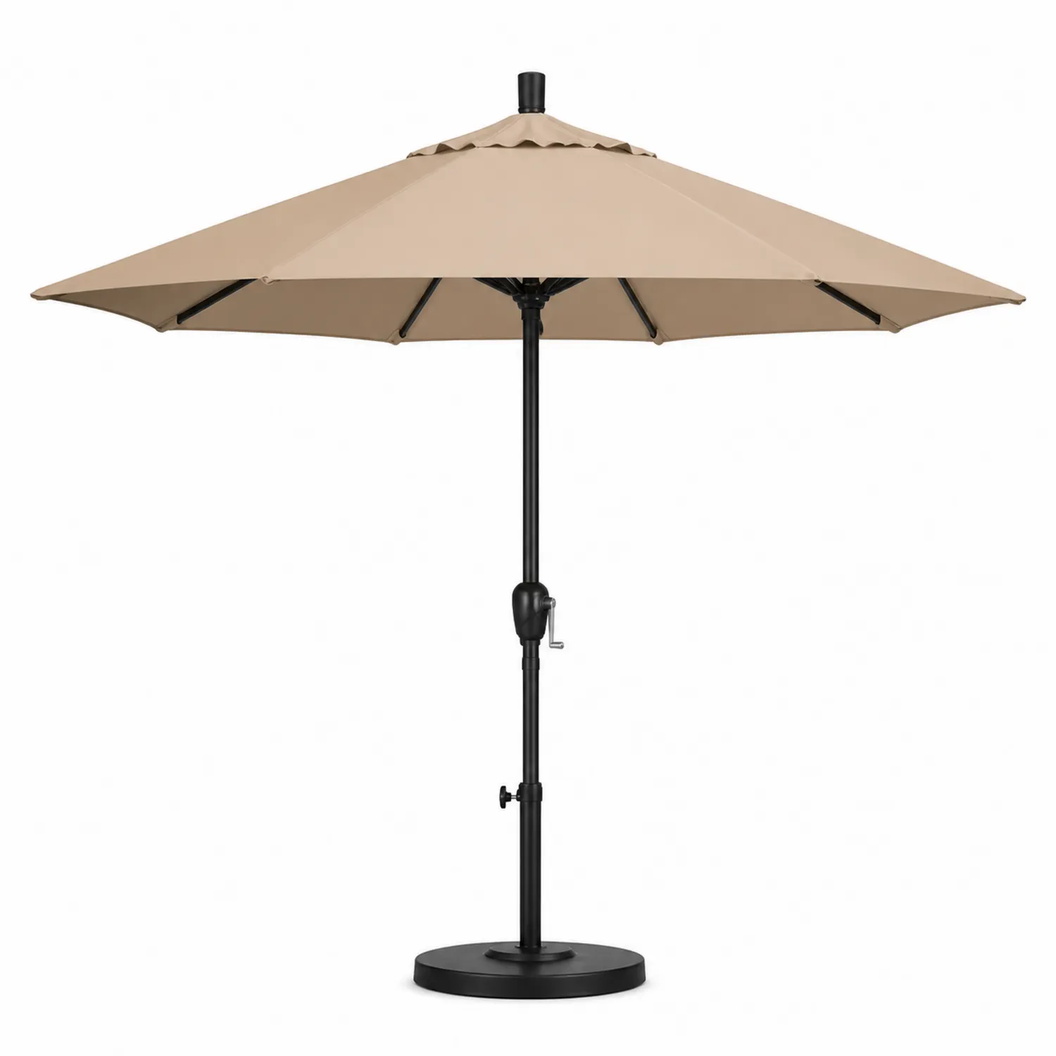 Runder Gartenschirm Stahl Polyester Beige 300cm