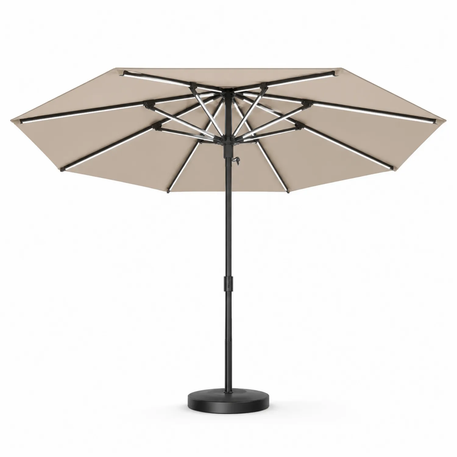 Runder Gartenschirm 300 cm Polyestergewebe Aluminium Beige