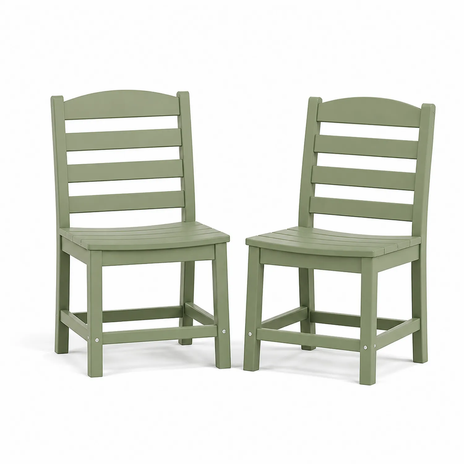 Set aus 2 Gartenstühlen aus Kunststoff in Olivgrün