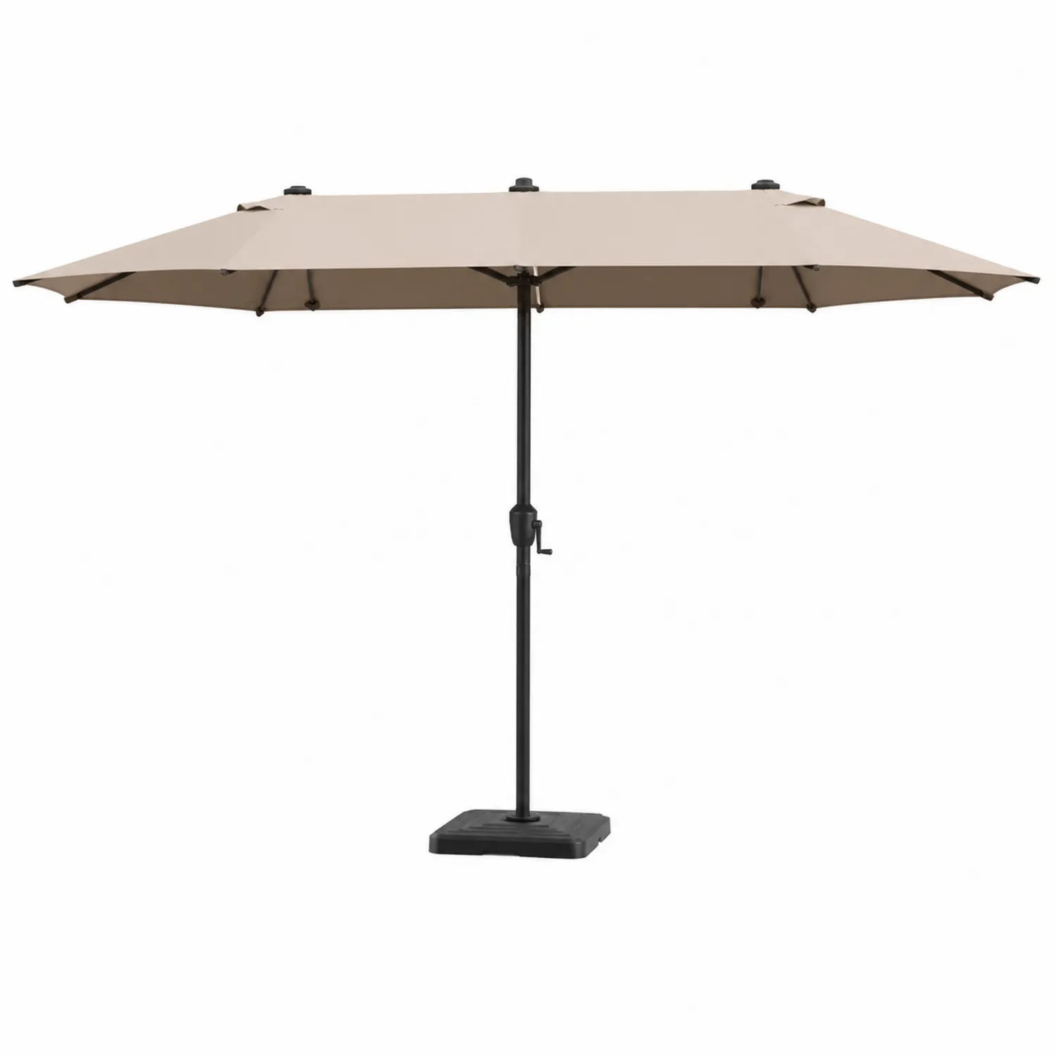 Rechteckiger Sonnenschirm 300x200cm Aluminium Polyester Beige