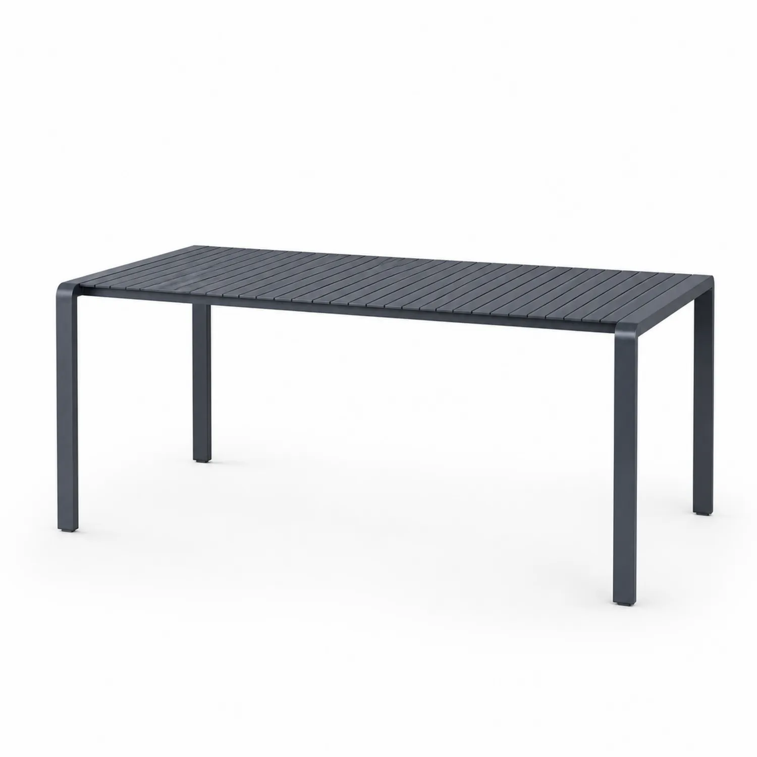 Rechteckiger Tisch Aluminium 160x90x75cm Dunkelgrau