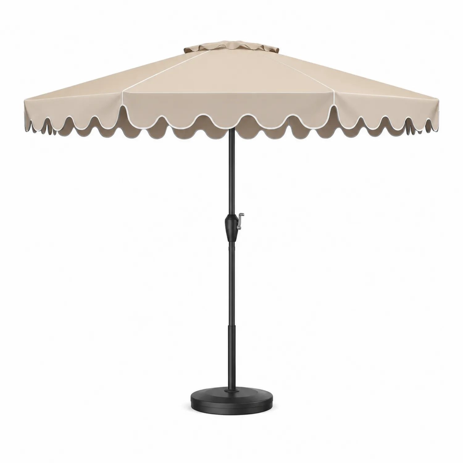 Runder Gartenschirm 300 cm Beige Polyester Stahlstange