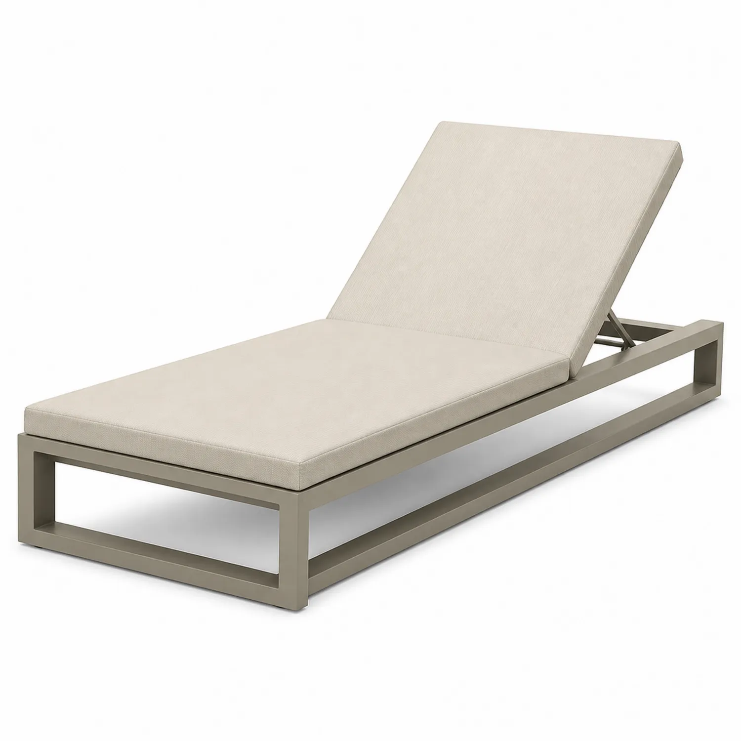 Aluminium Gartenliege mit Polyesterbezug in Beige 200x70x35 cm