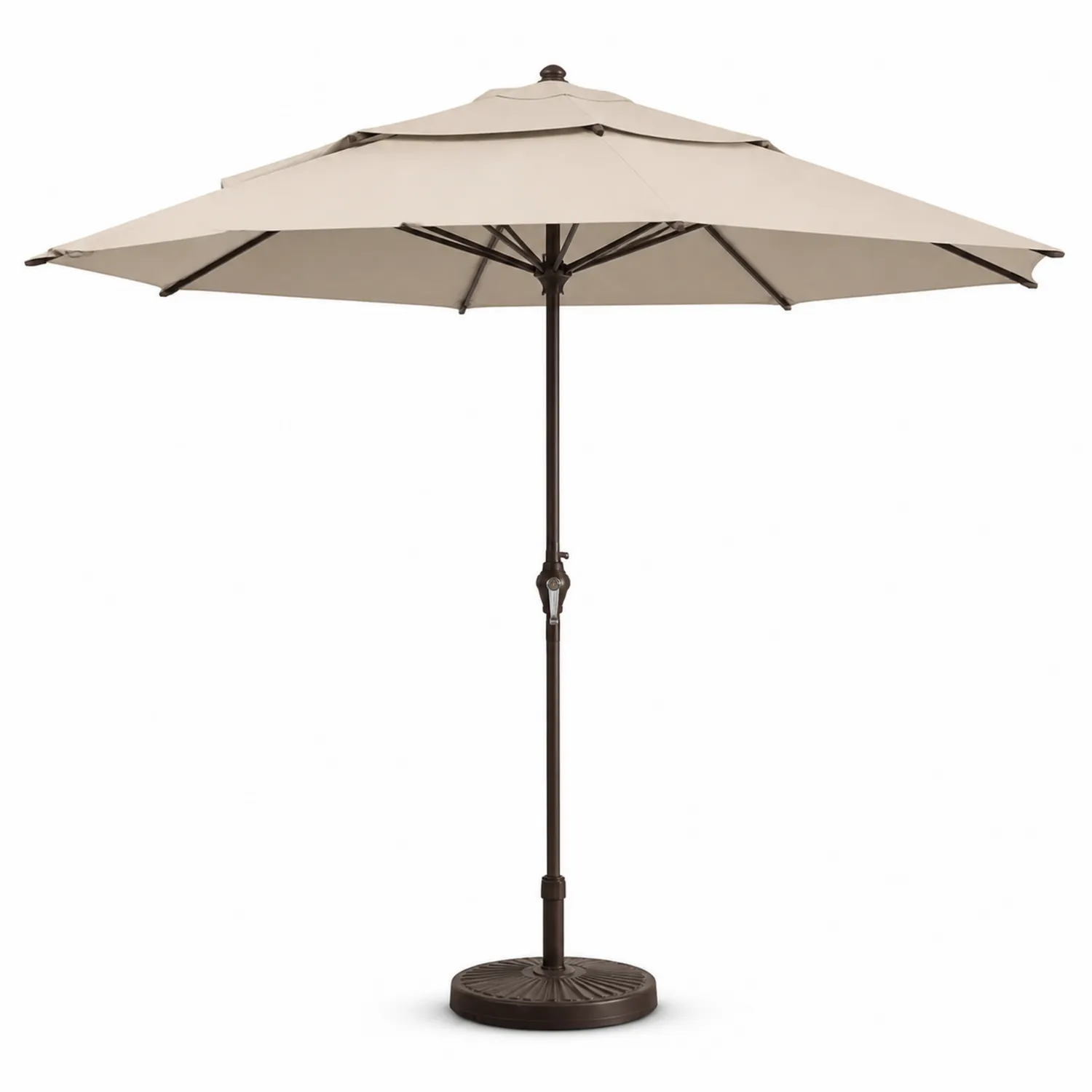 Gartenschirm Rund Ø 300 cm Beige Polyester Stahl