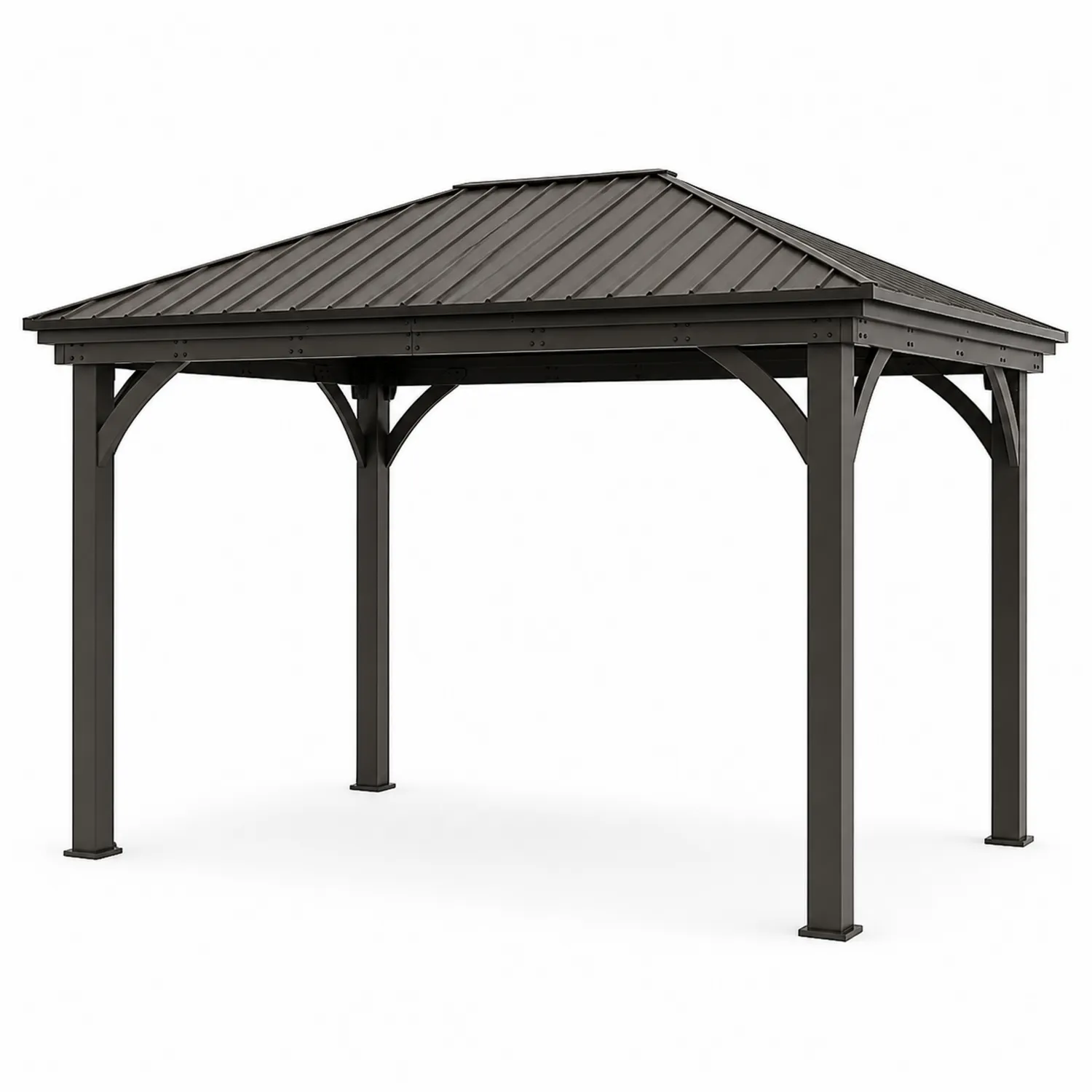 Aluminium Gartenpavillon mit Stahl Dach Dunkelgrau