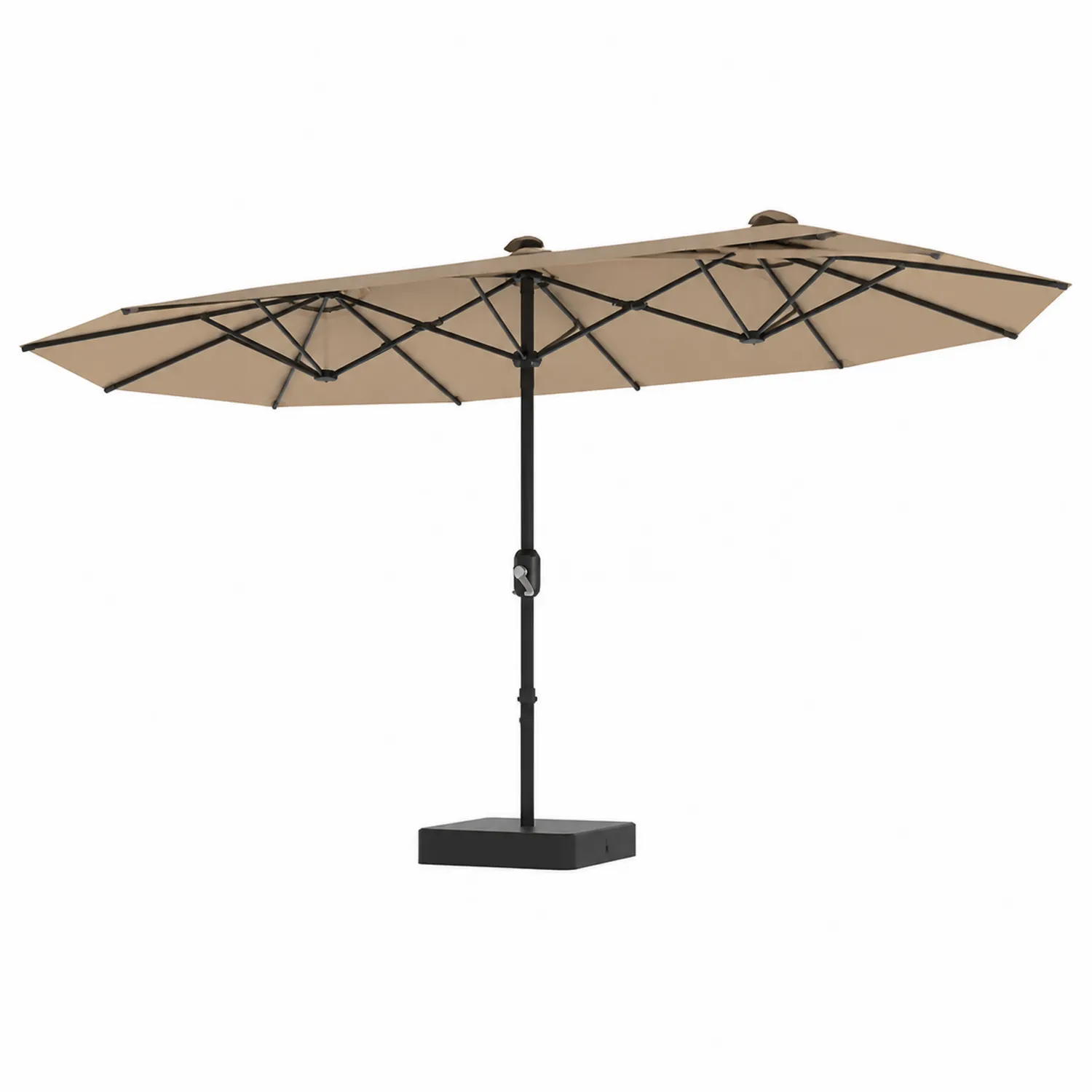 Rechteckiger Marktschirm aus Polyester 300x447cm Beige