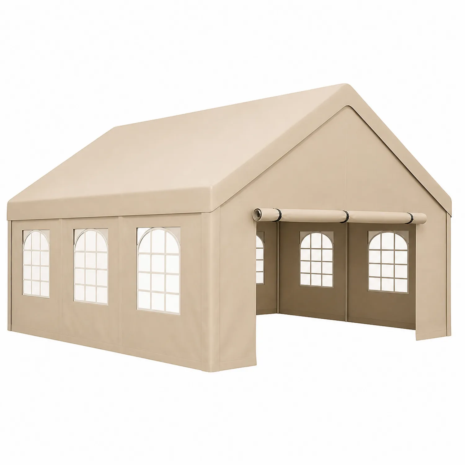 Pavillon Zelt Rechteckig PVC 620x300x260 cm Beige