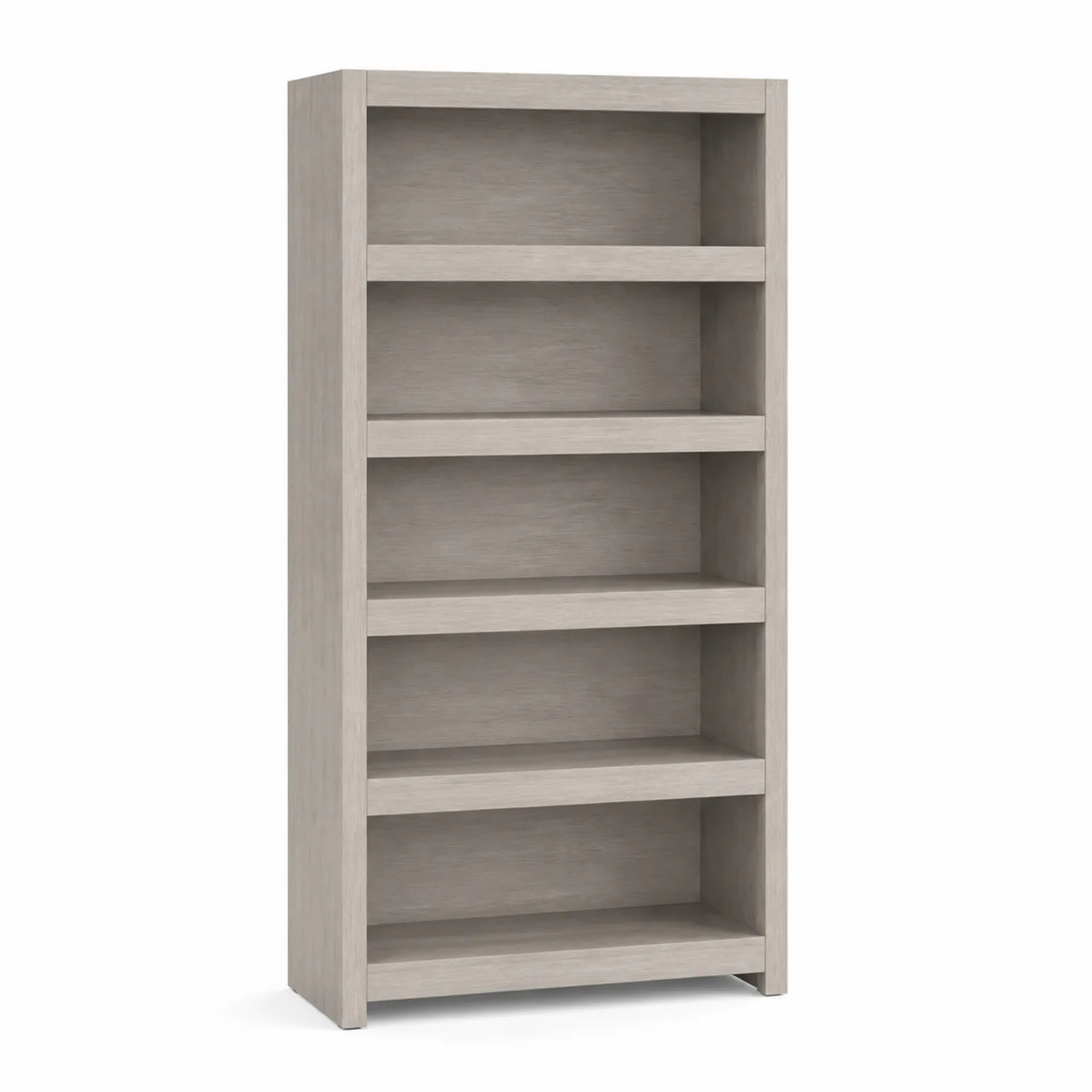 Bücherregal rechteckig 5 Ebenen Eichenholz 180x80x30 cm Hellgrau