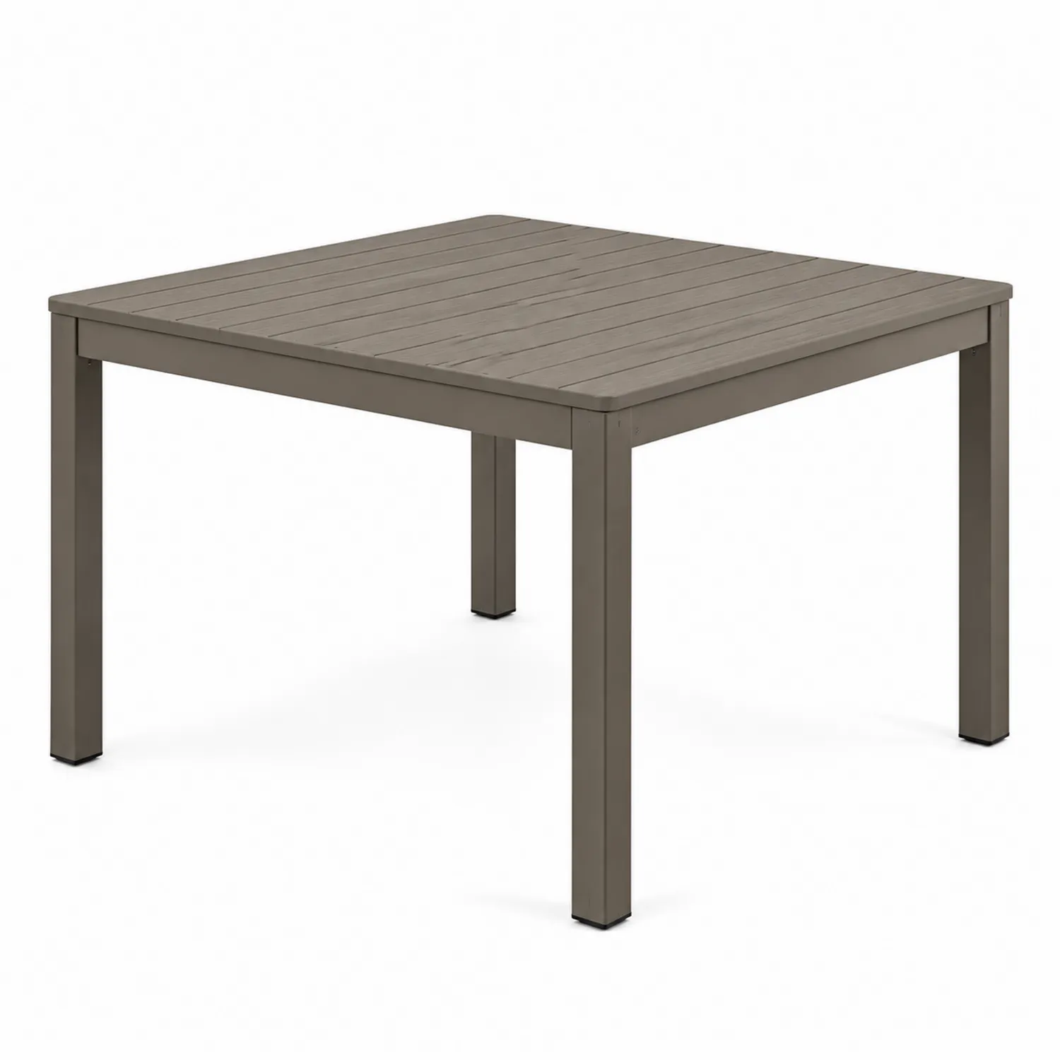 Quadratischer Outdoor-Tisch aus Aluminium 90x90x75 cm Braun