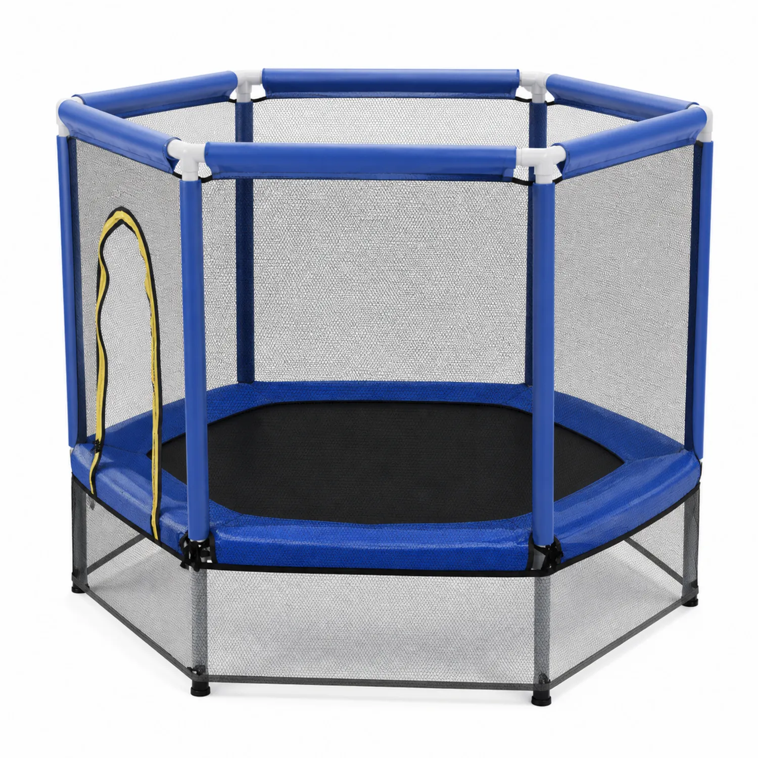 Hexagonales Kindertrampolin mit Stahlrahmen Blau
