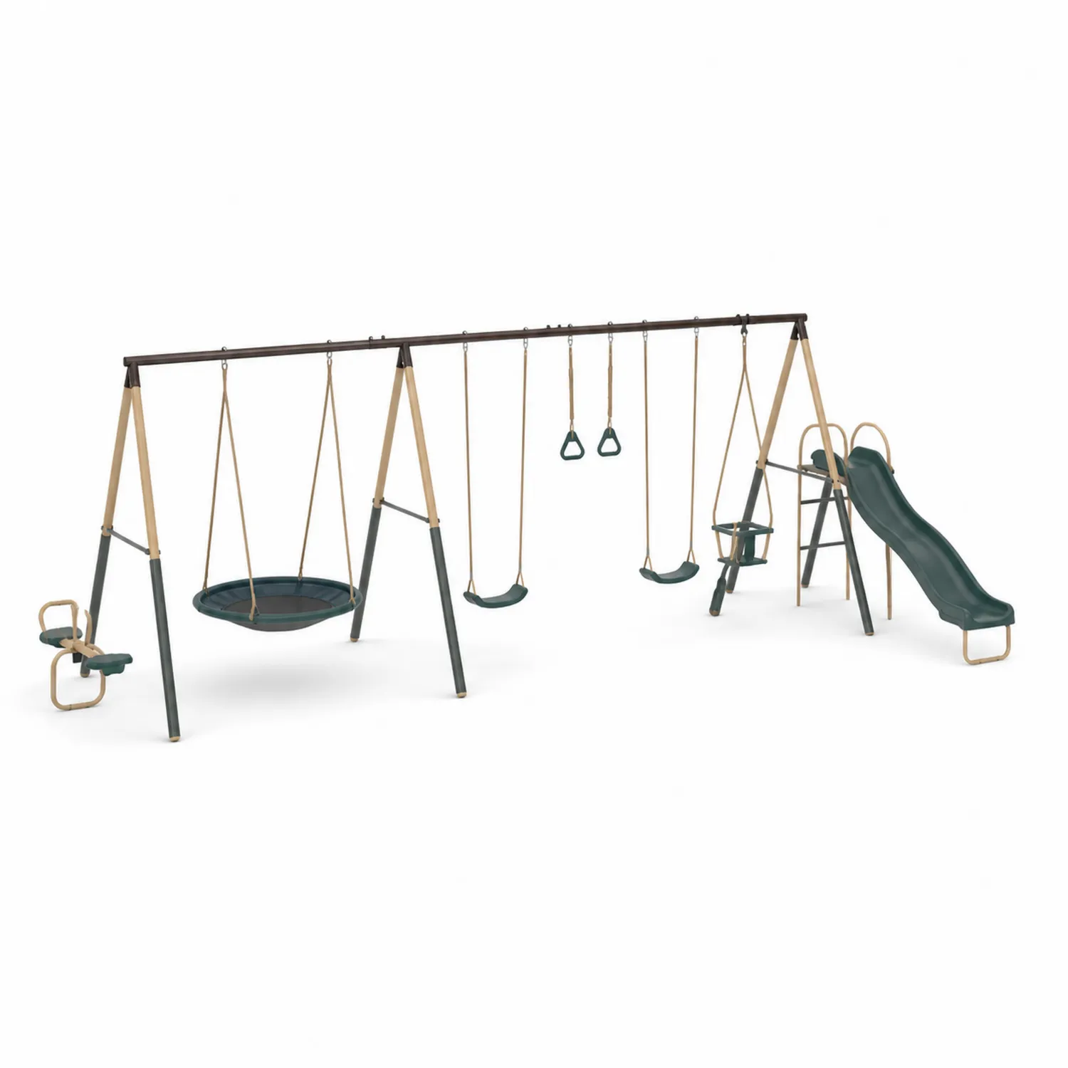 Parco Giochi per Bambini con Scivolo e Altalene in Metallo