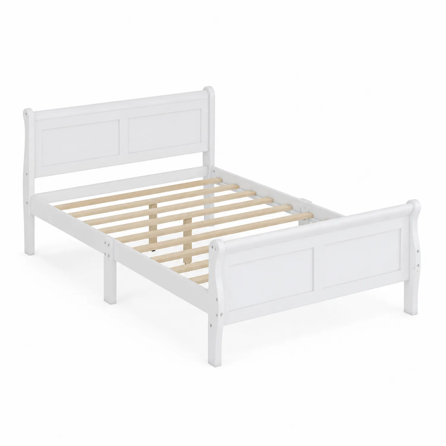 Letto matrimoniale in legno bianco 200x160 cm