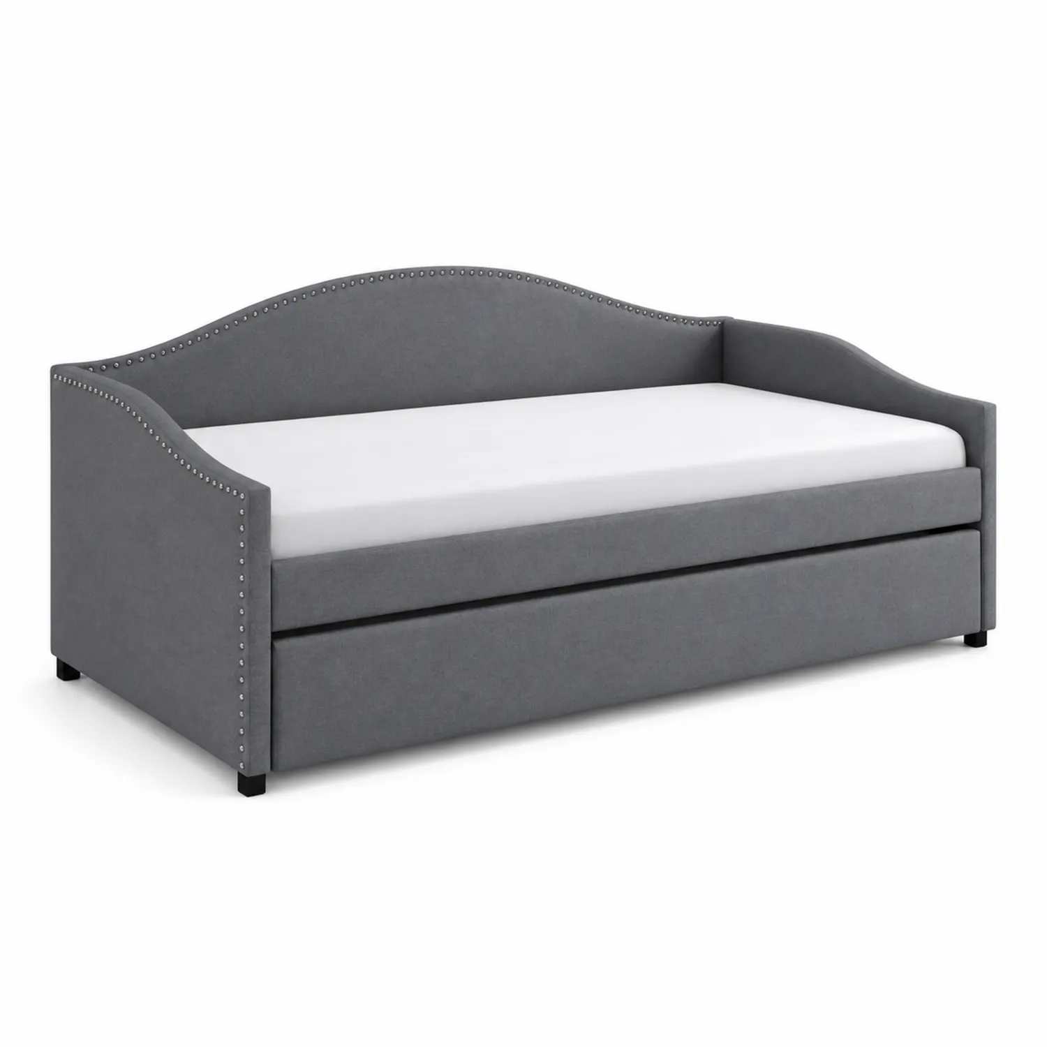 Divano Letto Estraibile in Tessuto Grigio
