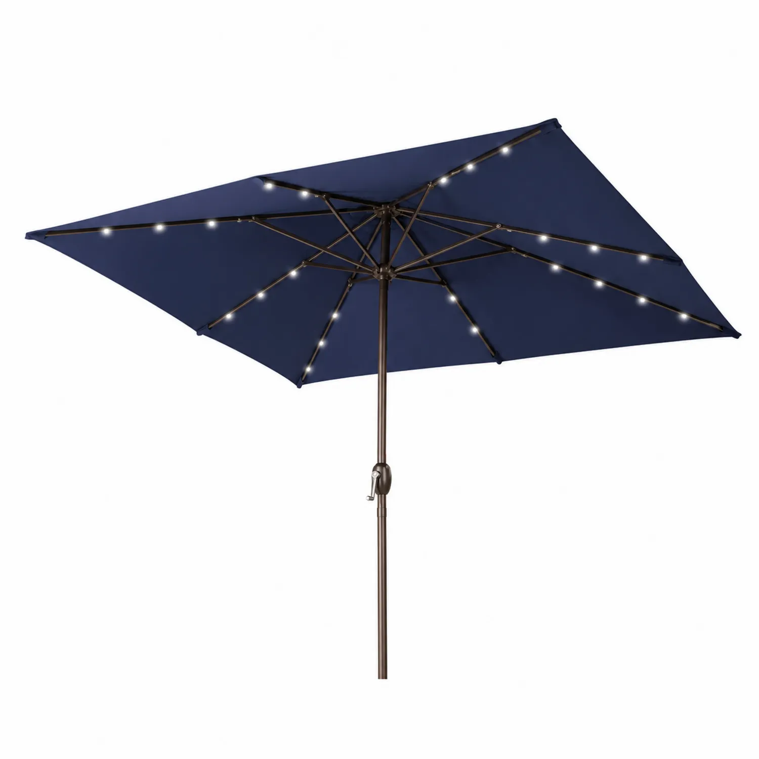 Ombrellone Rettangolare 300x200 cm con LED in Poliestere e Alluminio Blu
