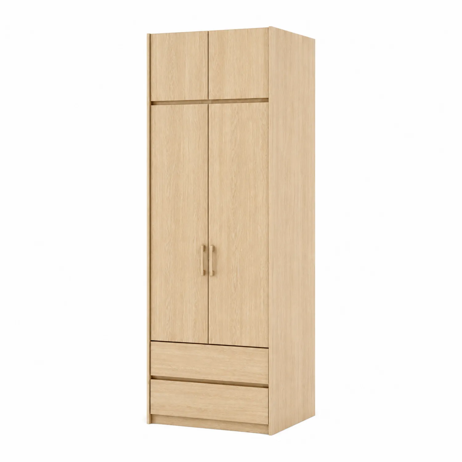 Armadio in legno di rovere con ante e cassetti 200x80x50 cm
