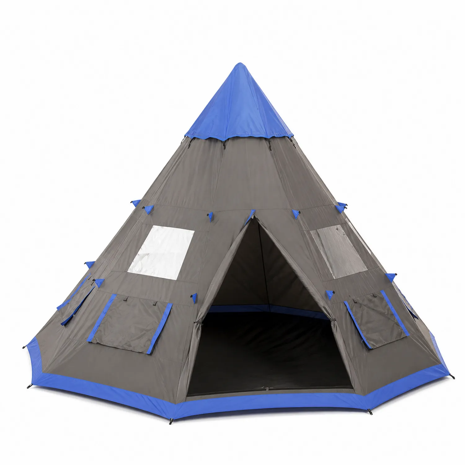 Tenda Tipi in Poliestere Grigio e Blu