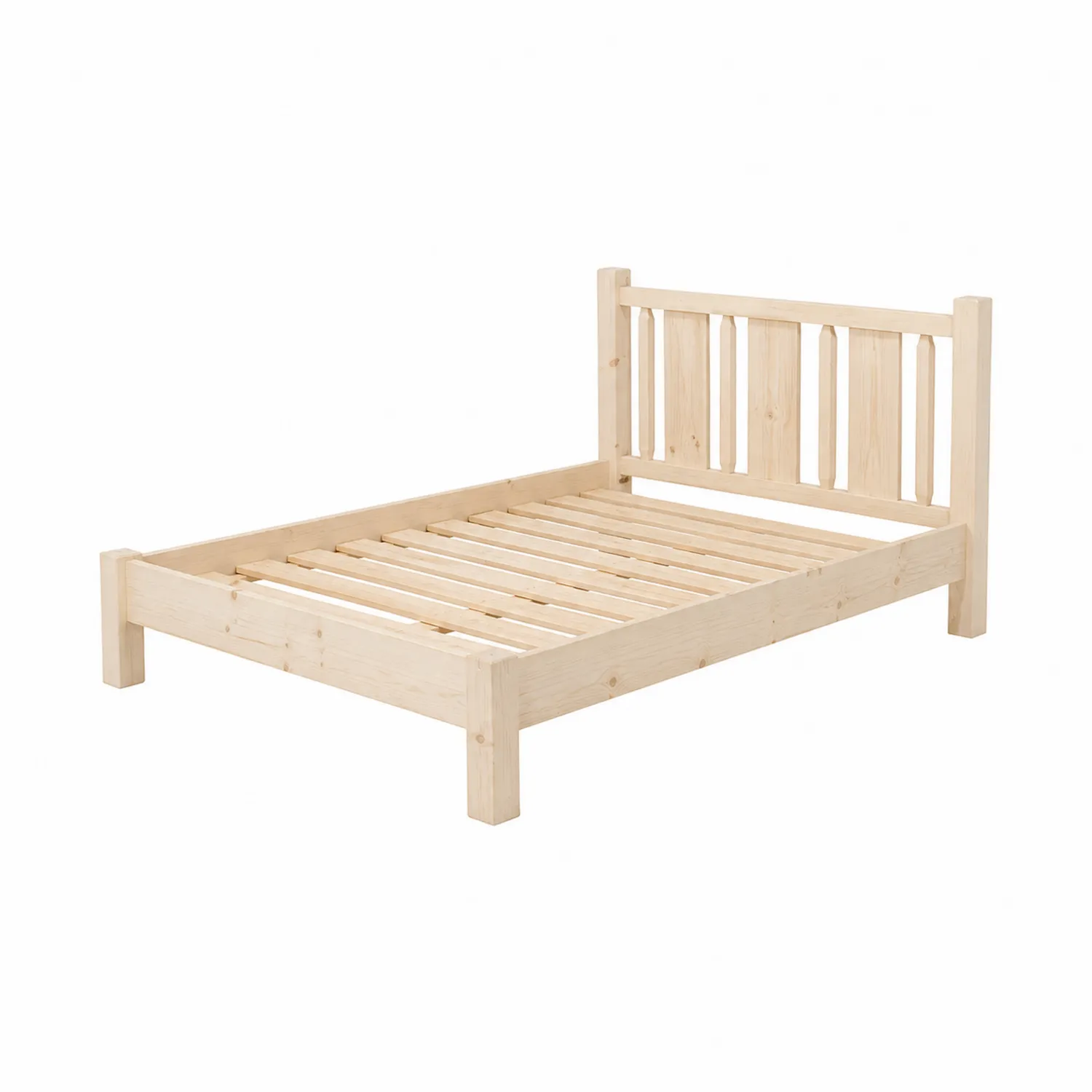 Letto matrimoniale in legno di pino 200x140 cm