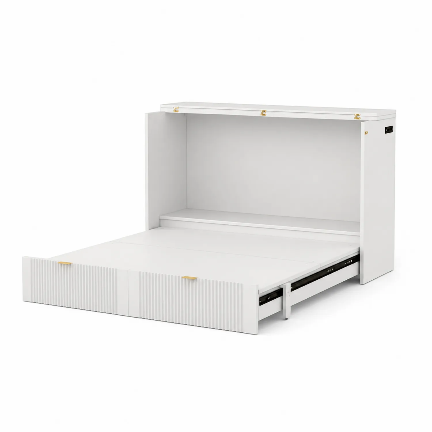 Letto a scomparsa in MDF bianco con contenitore 200x160 cm