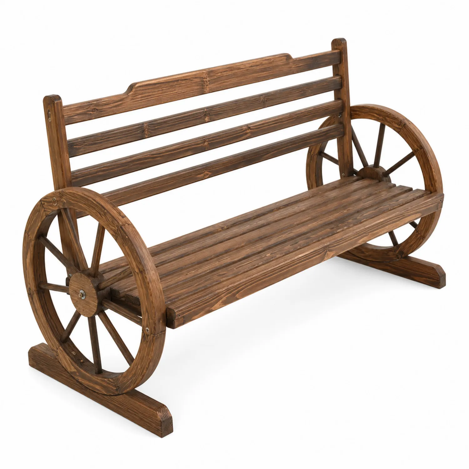 Panca da Giardino in Legno con Ruote