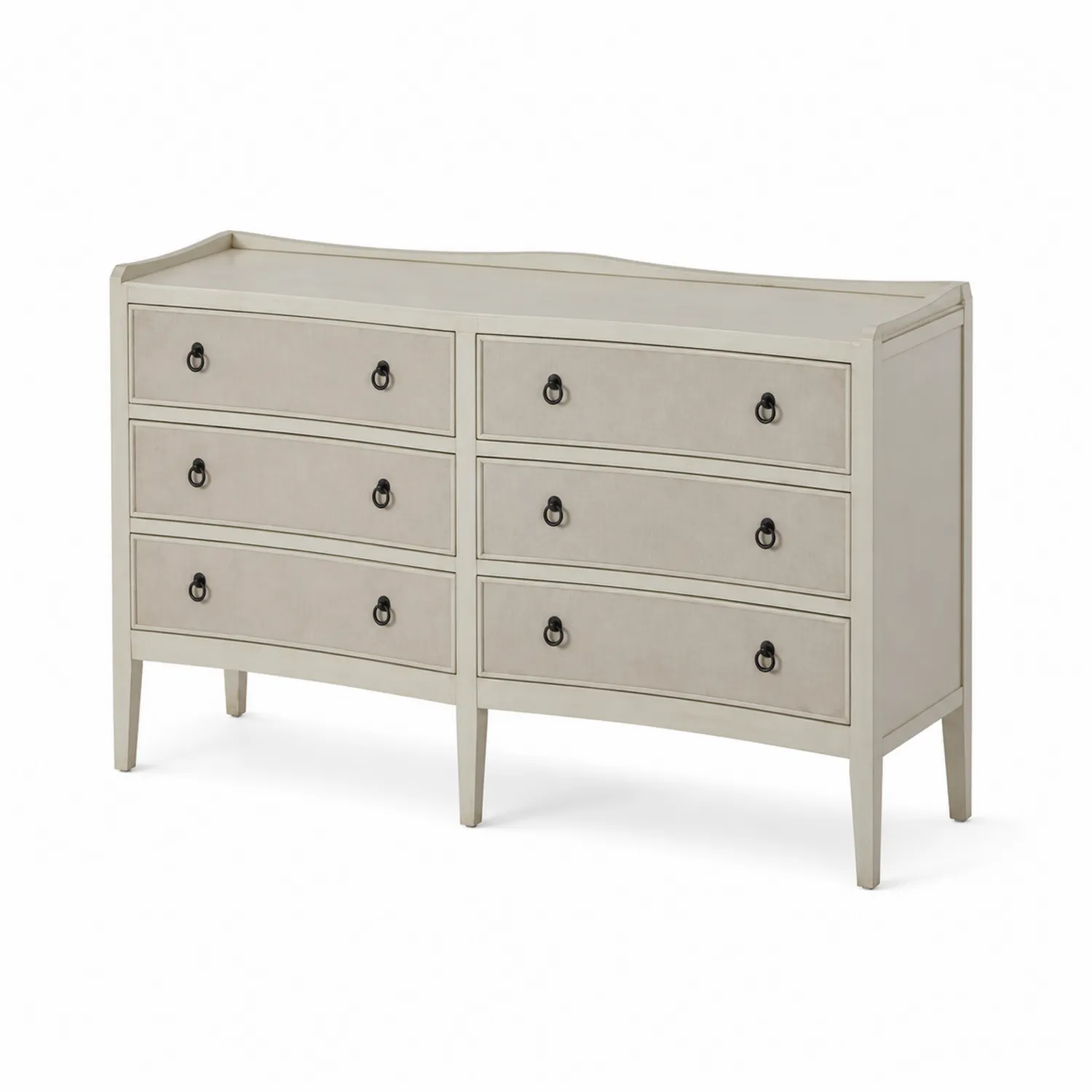 Cassettiera con 6 cassetti in legno e MDF Bianco
