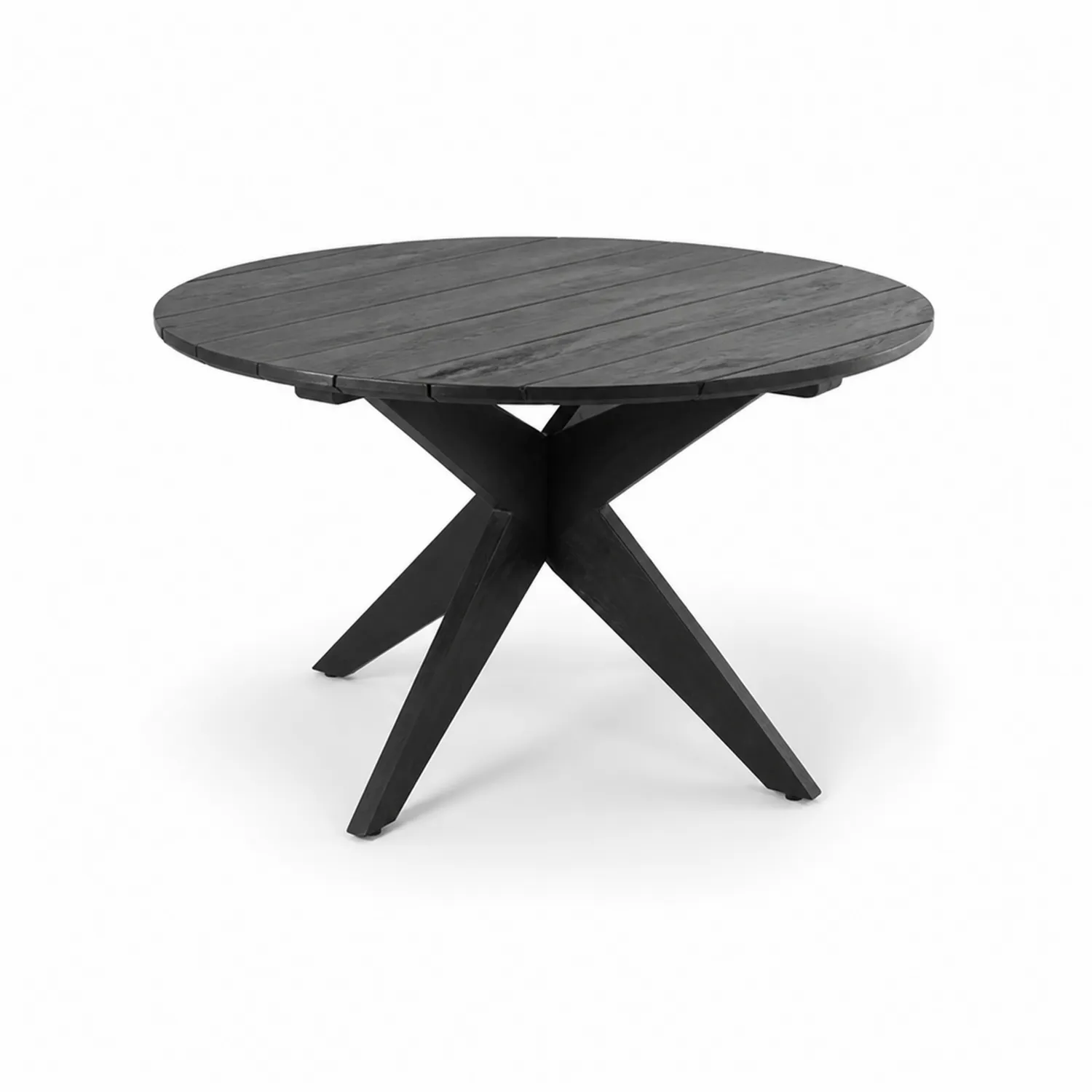 Tavolo da Giardino Rotondo in Legno di Acacia Nero