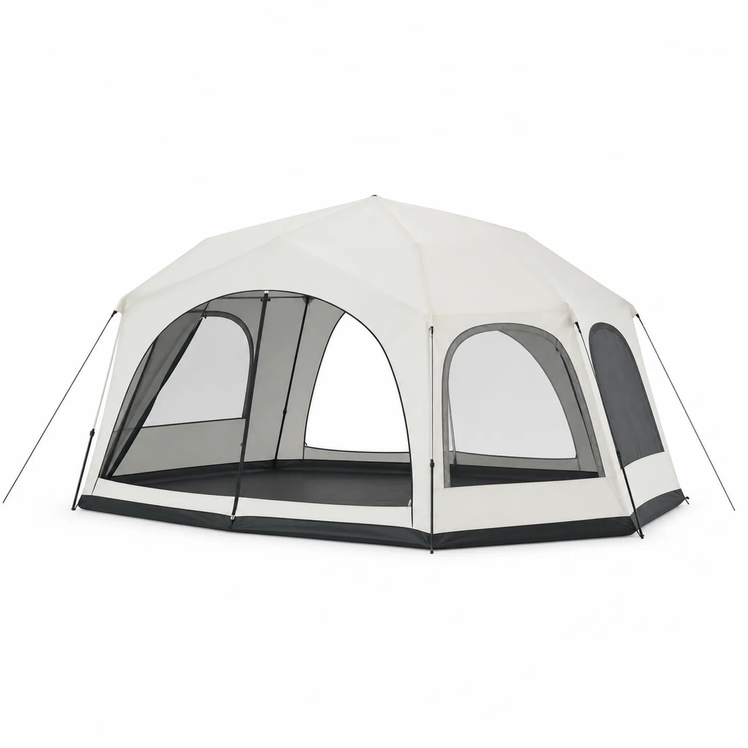 Tenda da Campeggio Esagonale Poliestere Bianco