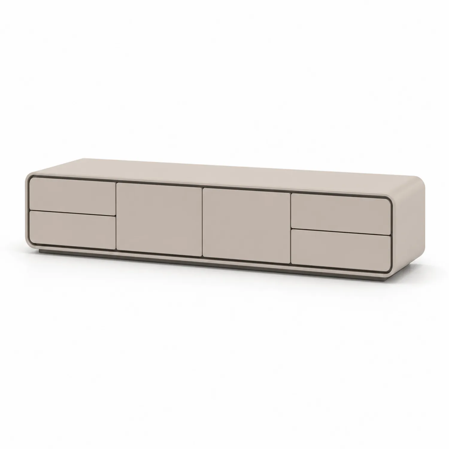 Mobile TV in MDF Beige con Cassetti e Ante