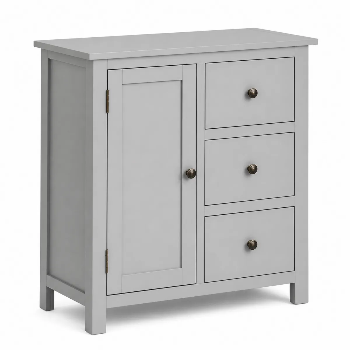 Grau MDF Kommode mit Schubladen und Tür 80x40x90 cm-biarayneo