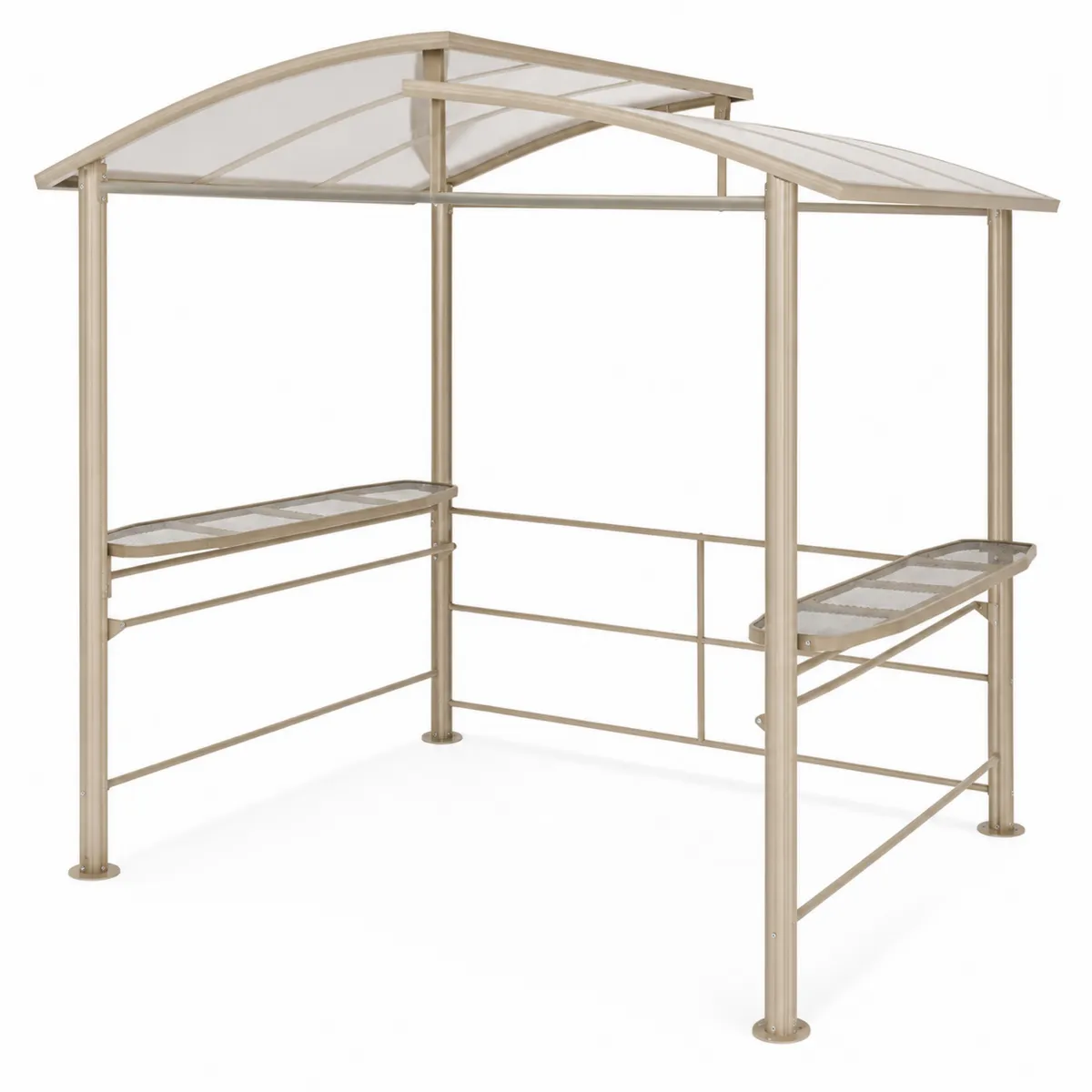 Gartenpavillon aus Aluminium mit Polycarbonat-Dach Beige-biarayneo