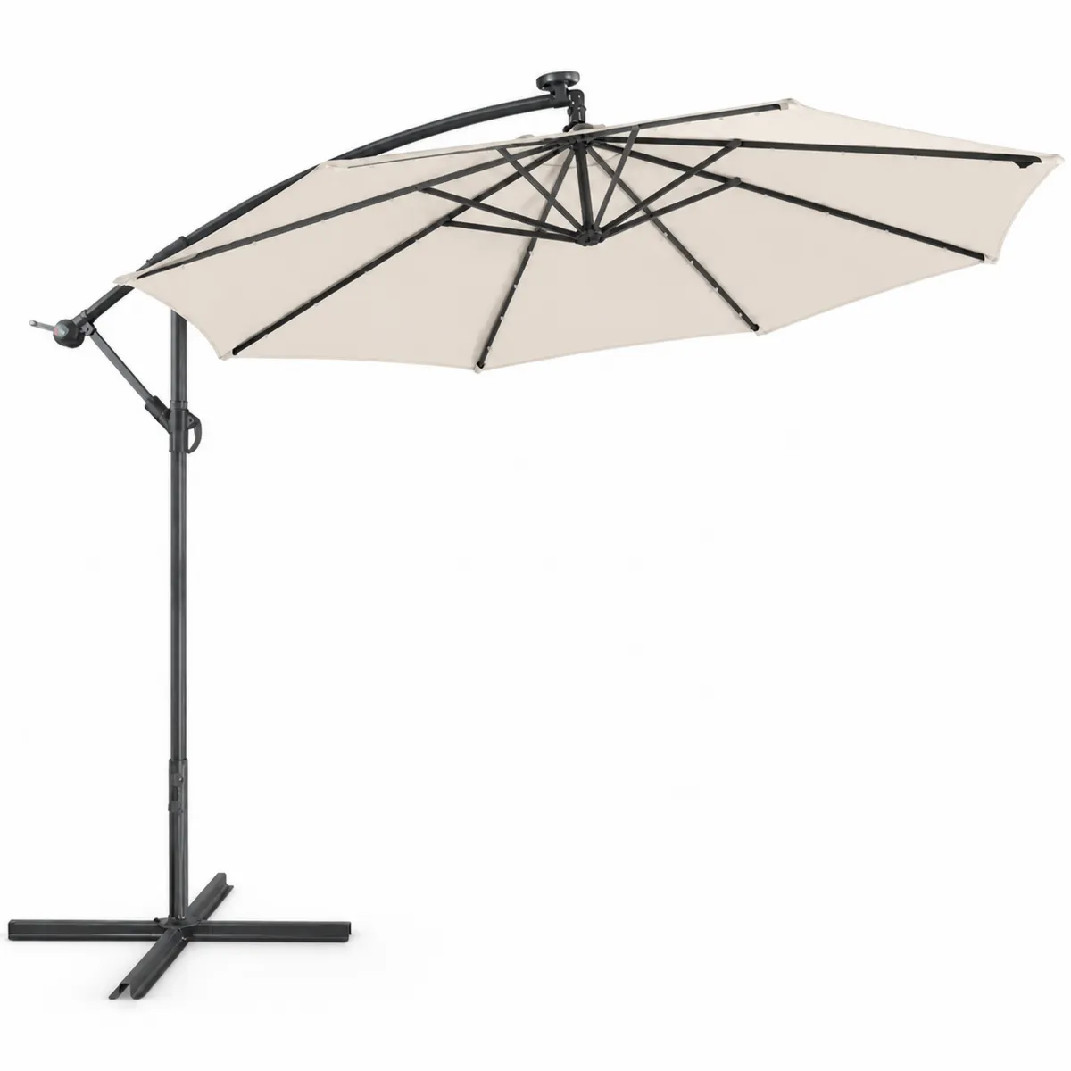 Freistehender Gartenschirm Rund Ø 300 cm Beige Aluminium Polyester-biarayneo