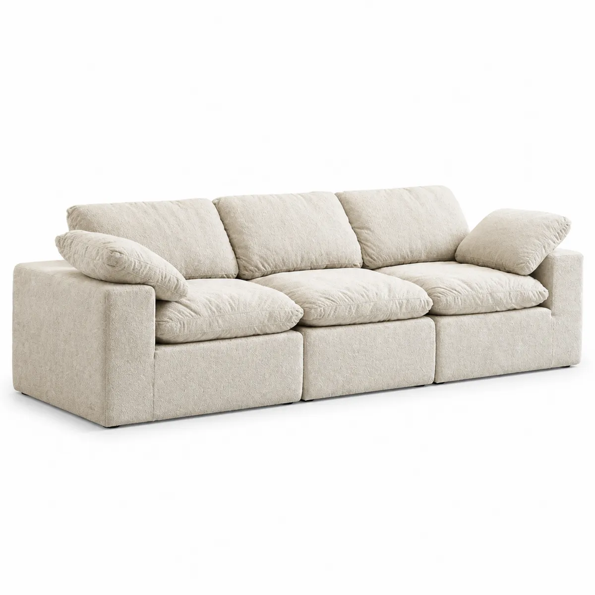 3-Sitzer Sofa Leinenmischgewebe Beige-biarayneo