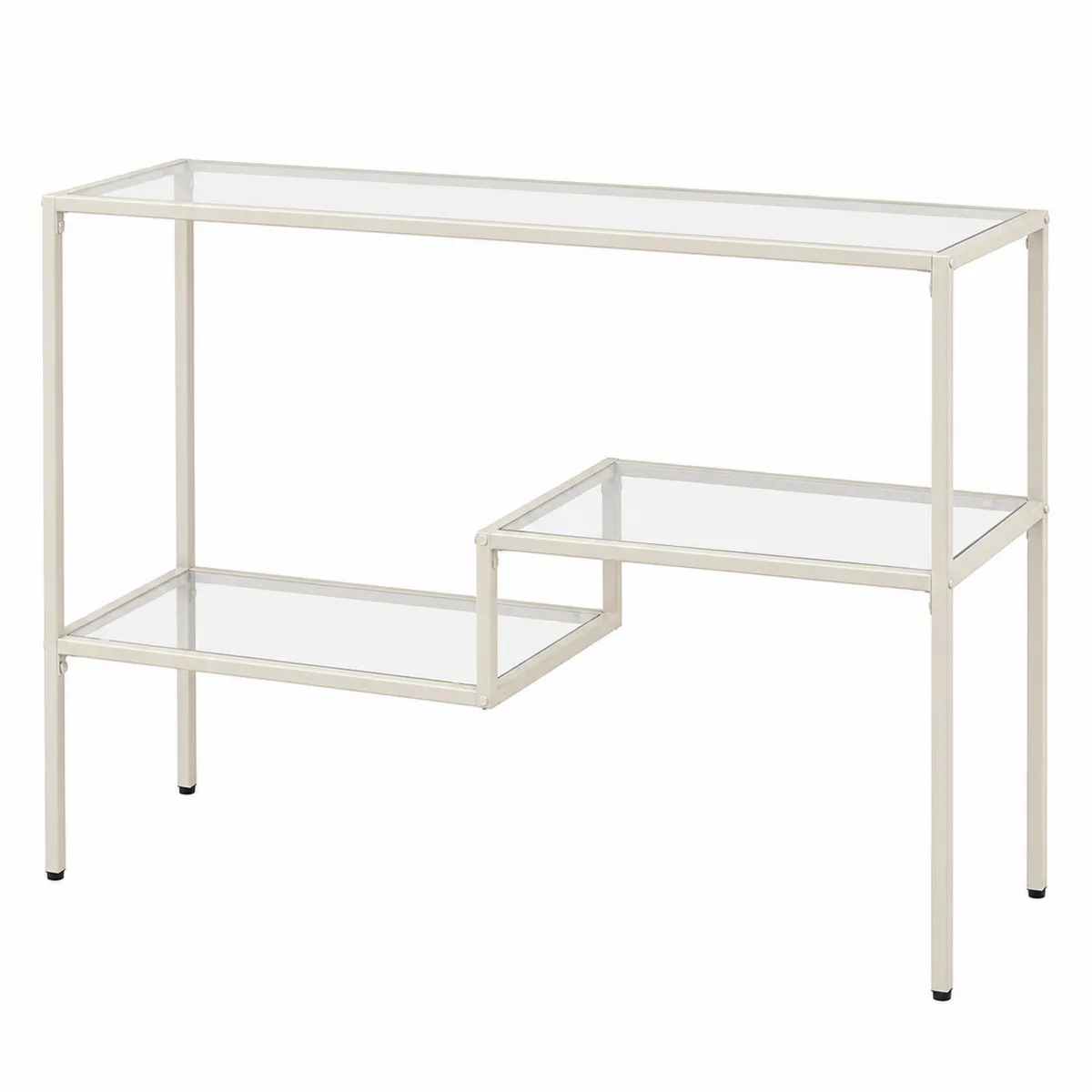 Konsolentisch Metall Weiß Glas-biarayneo