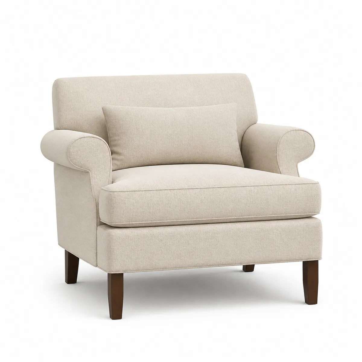 Sessel mit Armlehnen Stoff Polsterung Beige-biarayneo