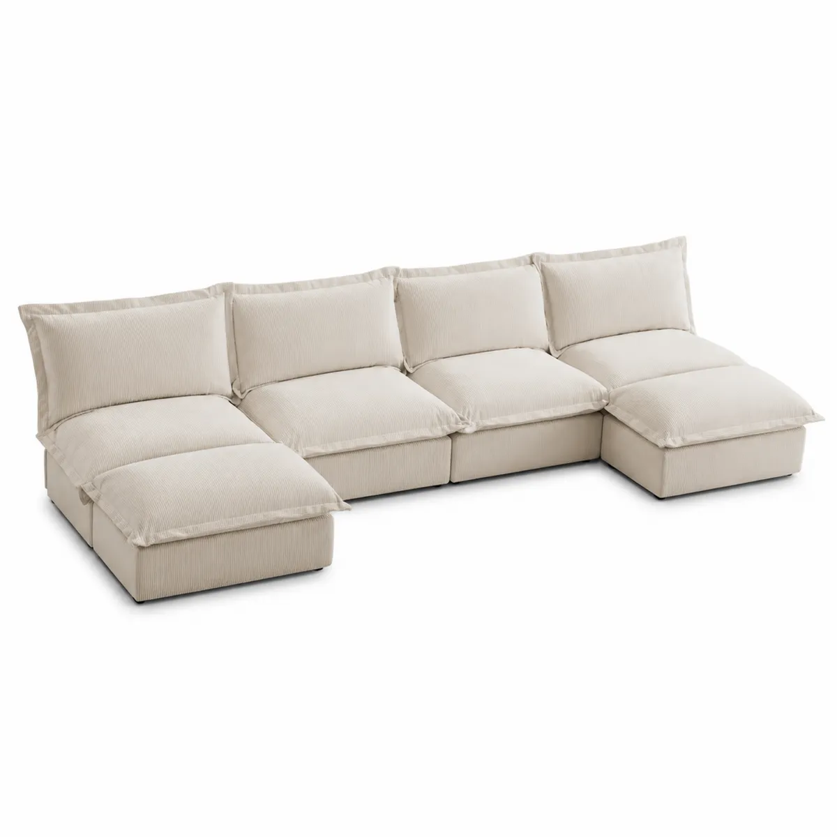 Modulares Ecksofa Cord Beige-biarayneo