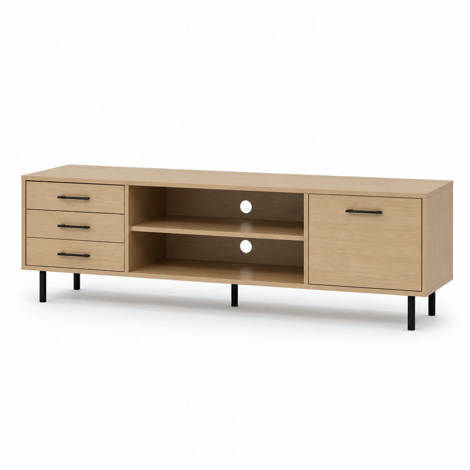 Mobile porta TV in legno con cassetti e anta