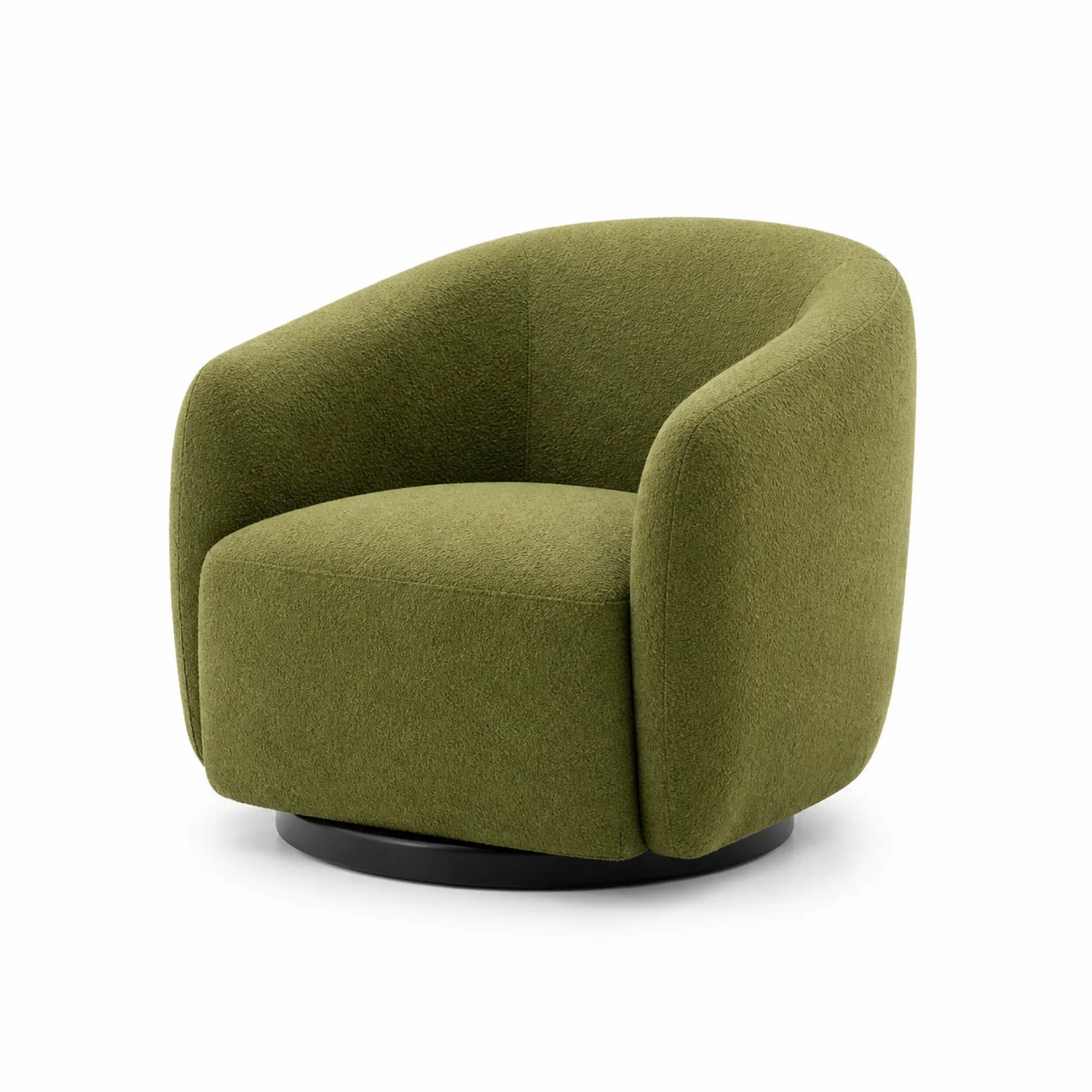 Poltrona in Tessuto con Base Girevole Verde 80x80x75 cm