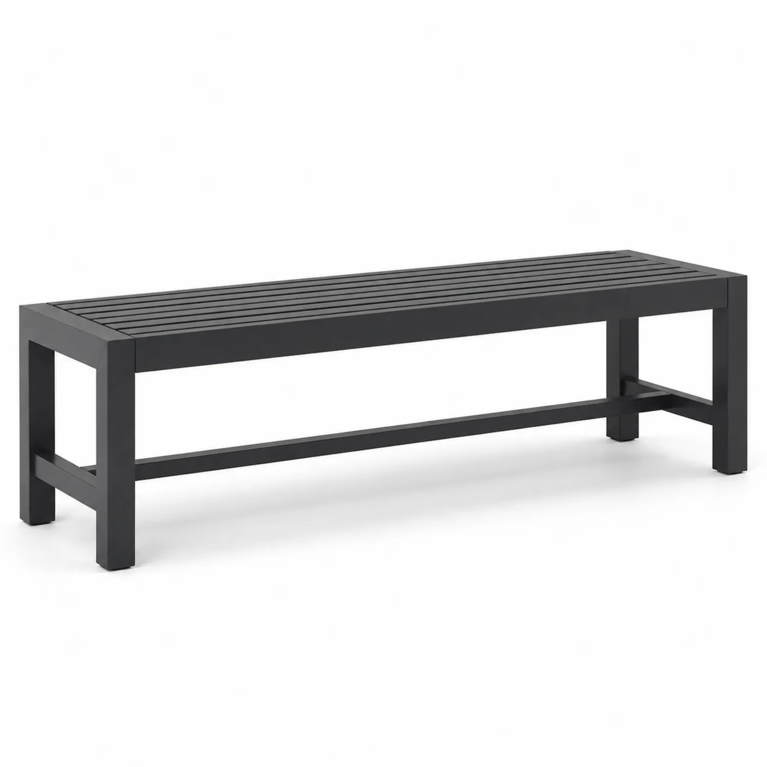 Panca da Giardino in Acciaio Nero 160x40x45 cm