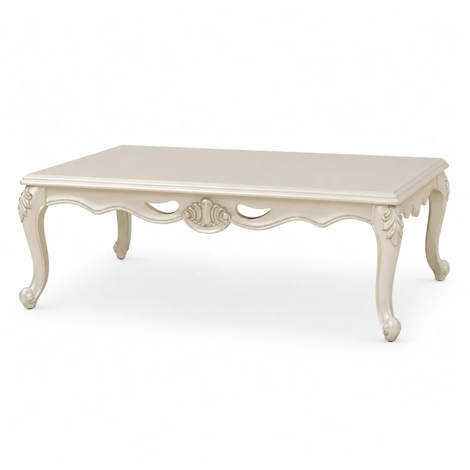 Tavolino da caffè rettangolare in legno Bianco 120x60x45 cm