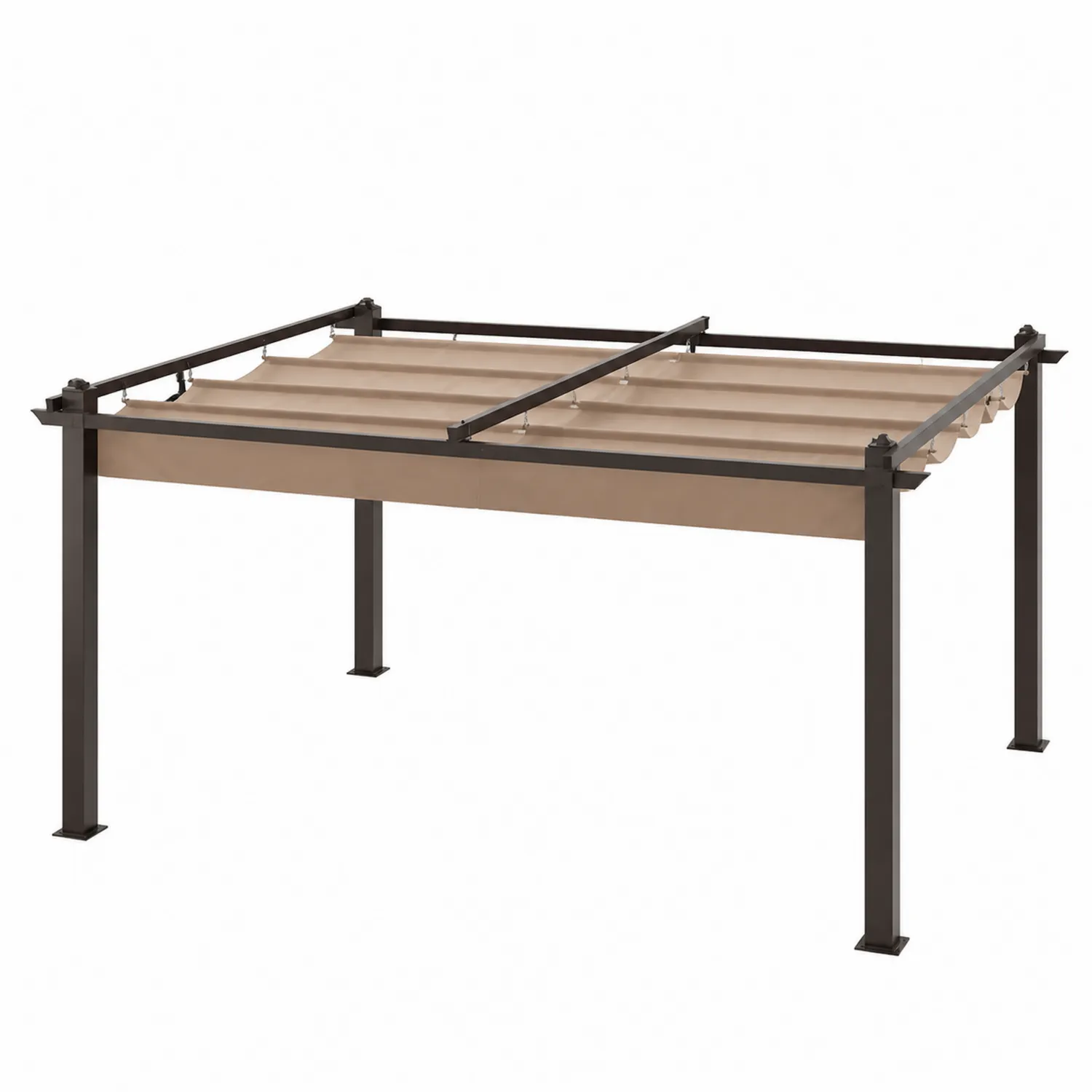 Pergola alluminio con tetto in poliestere 300x400 cm Beige