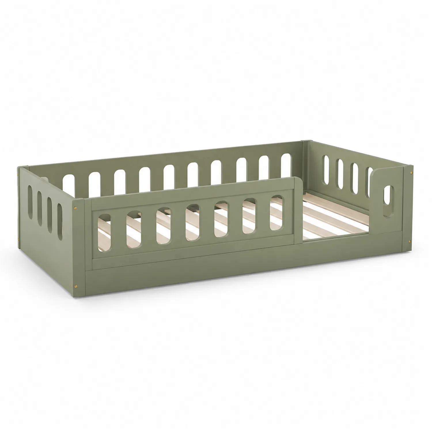 Letto per Bambini in Legno Verde 140x70 cm
