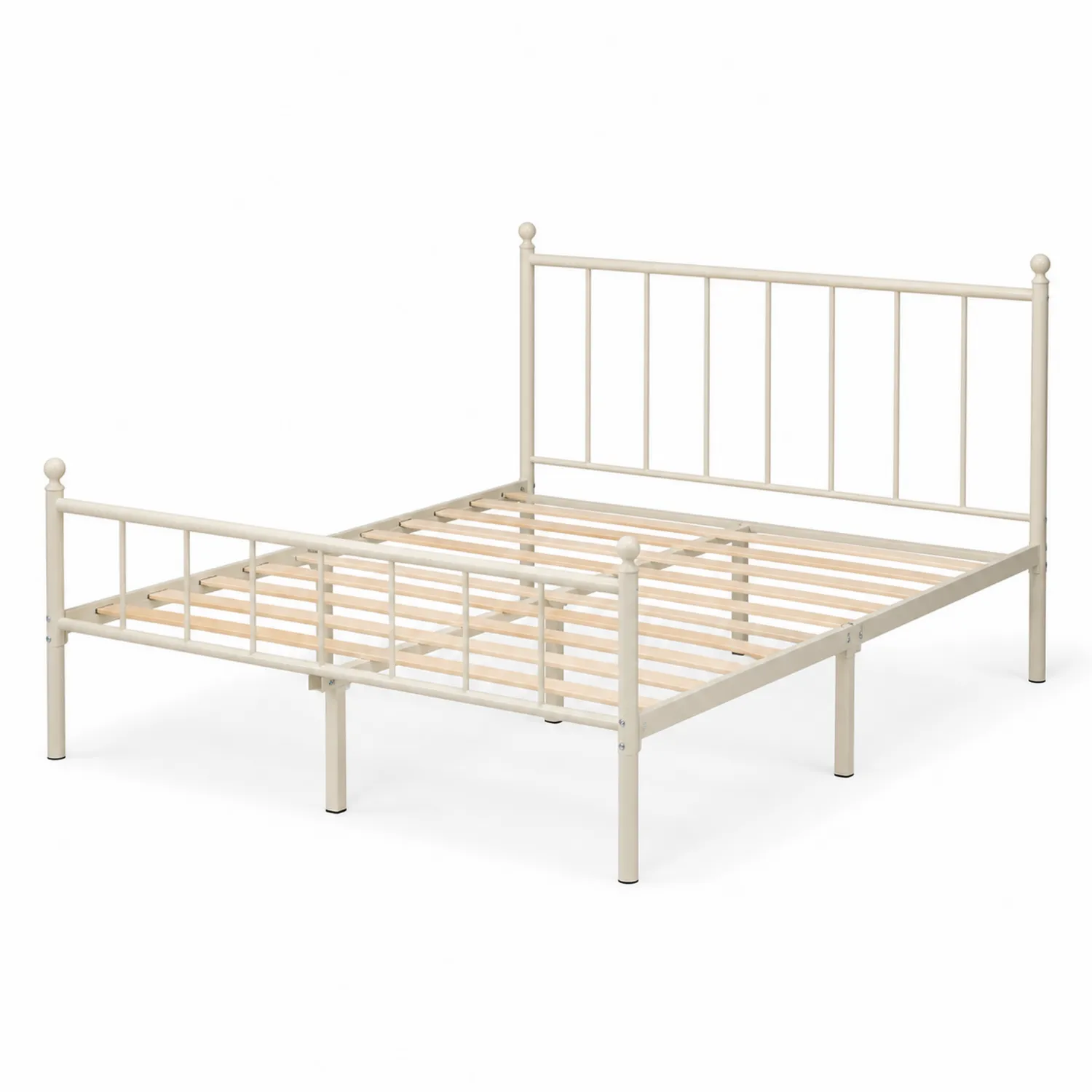 Letto Matrimoniale in Metallo Crema 200x140 cm