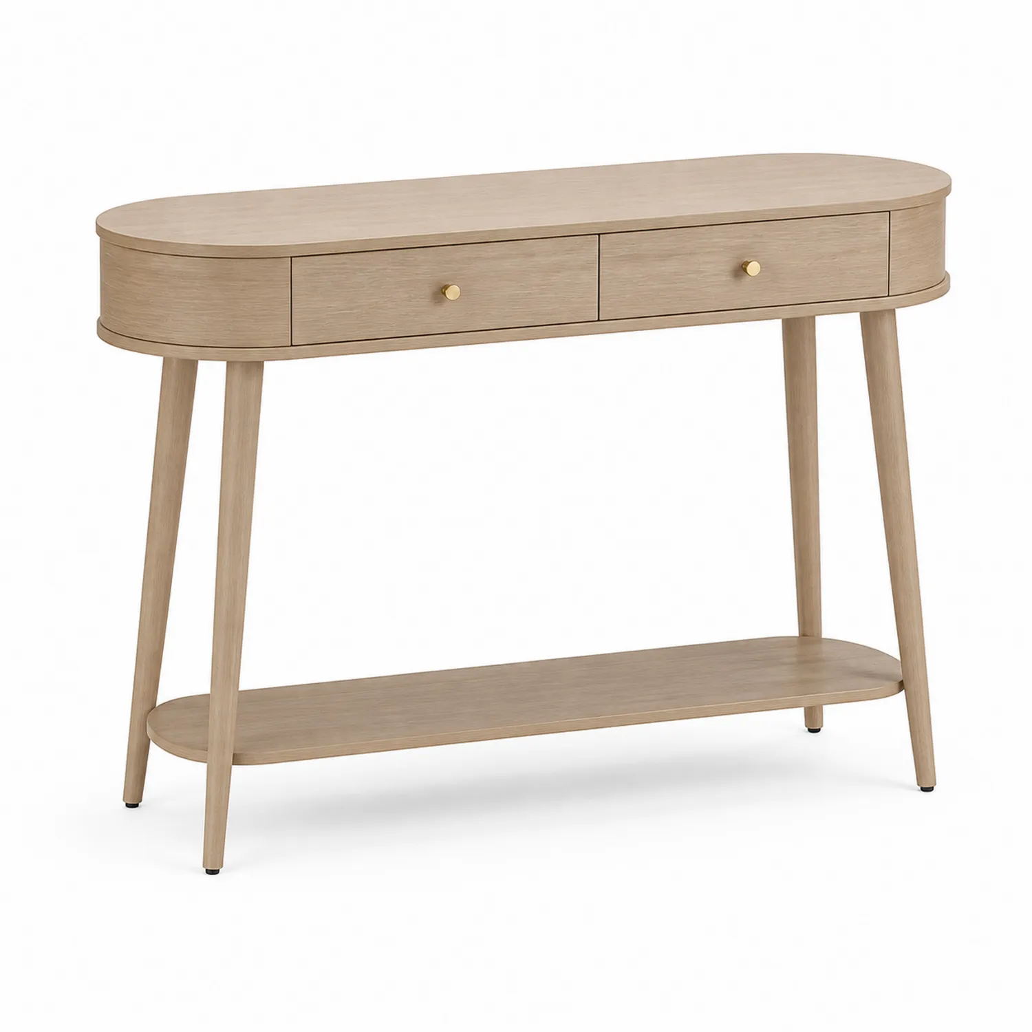 Consolle ovale legno con cassetti 120x40x80 cm