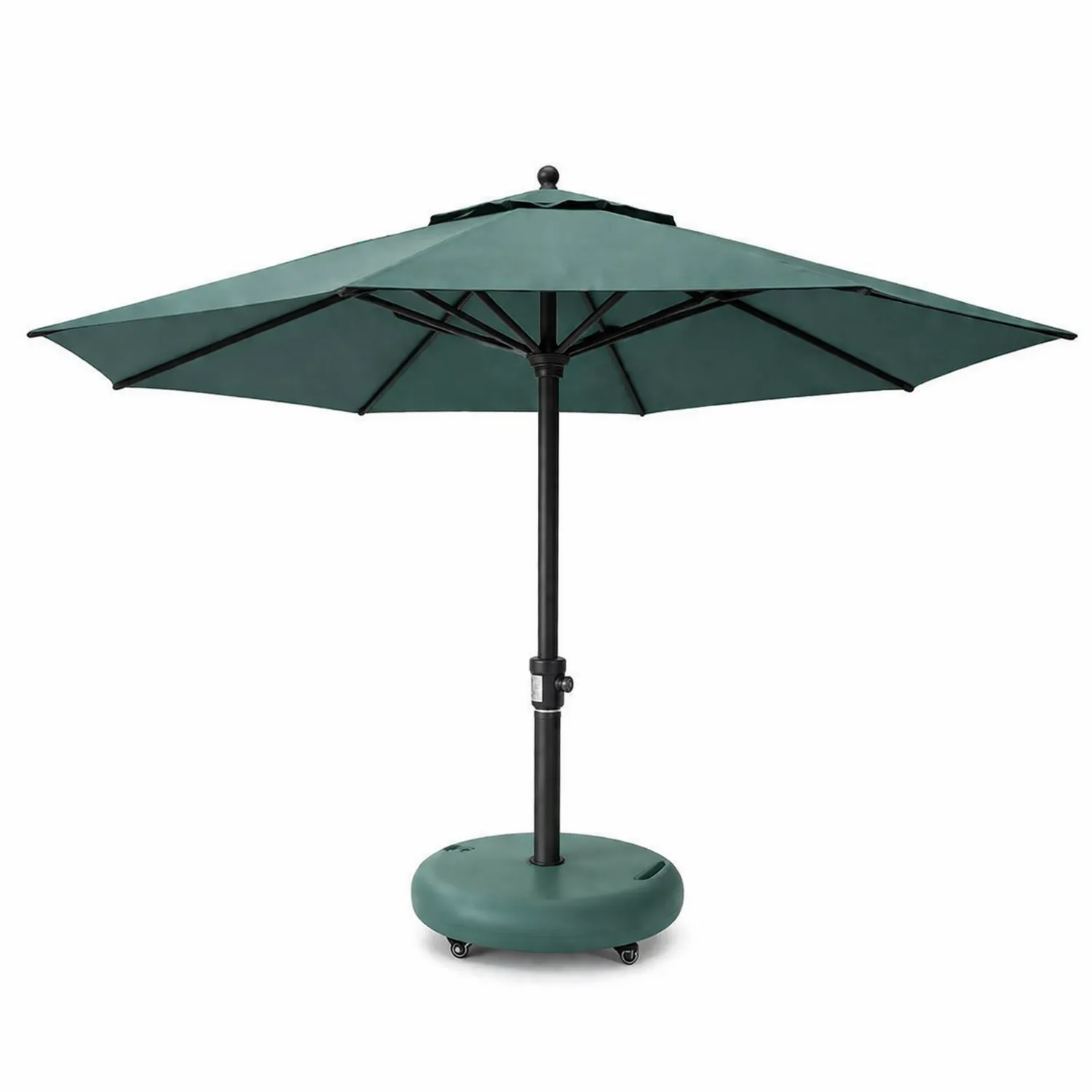 Ombrellone da Esterno in Poliestere Verde con Base Mobile