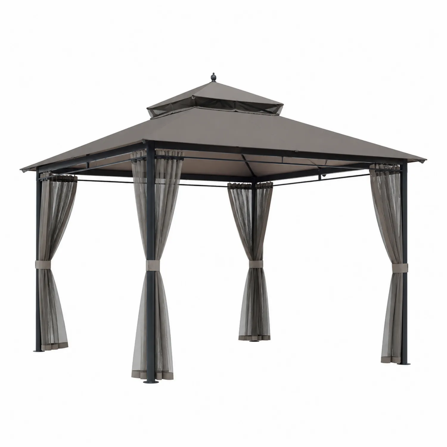 Gazebo in Alluminio 3x3m con Tenda e Tetto in Poliestere